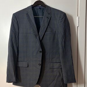 Men's Classic Checkered Blazer - Navy, Gray, khaki/green